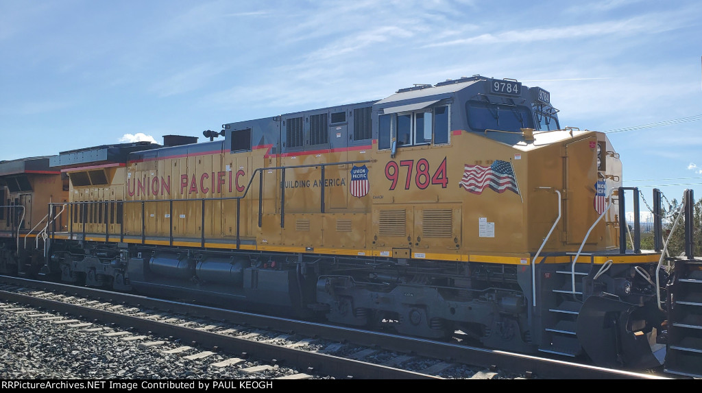 UP 9784 As She Rolls Pass Me Heading West Up The Grade Towards Tehachapi.